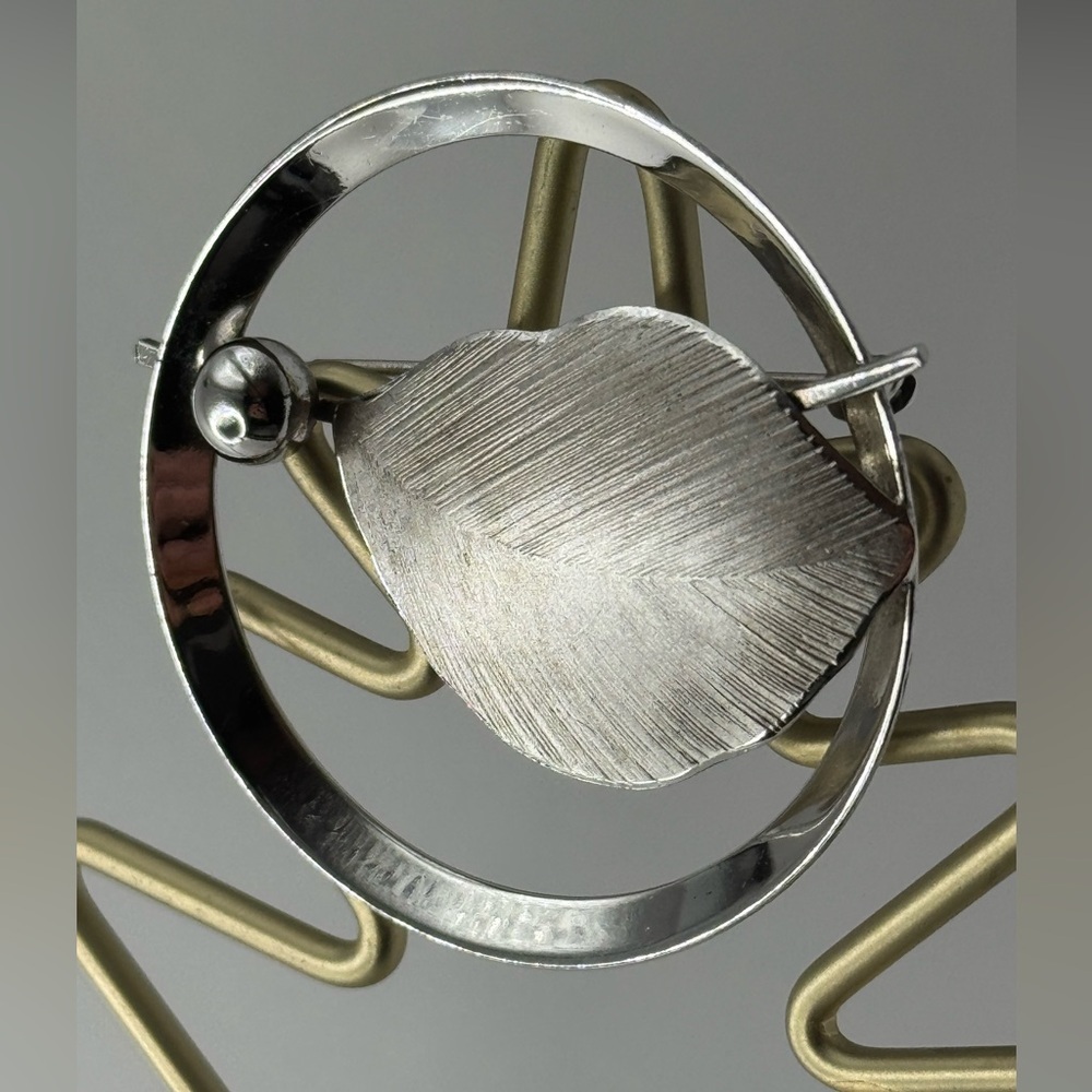 Vtg Bond Boyd 925 Silver Leaf Brooch